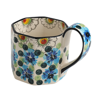 舍里 波兰复古手绘马克杯陶瓷水杯咖啡杯子小众设计水杯杯女生 蓝浆果400ML+红浆果400ML+2勺 单个入