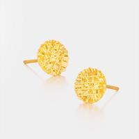 曼卡龙 MCLON 闪闪圆融黄金耳钉 5G足金 节日送礼