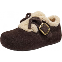 百丽（Belle）章若楠同款喵喵吐司毛毛勃肯鞋女2025冬新加绒棉鞋B2829DM5 啡色 37