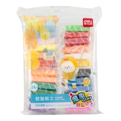 得力 67818 超轻粘土 便携款 24色 赠密封袋
