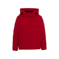 雪伦羽绒服女鸭绒短款秋冬连帽款休闲百搭冬厚外套 蓝色 L