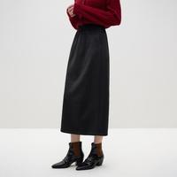 范思蓝恩 极简灯芯绒A字半身裙女春秋款显瘦加绒直筒长裙