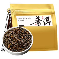 七春 云南普洱茶 糯米香散熟茶叶勐海易武古树200g泡陈皮高档自饮 普洱熟散茶200g