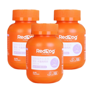 RedDog 红狗 钙王猫咪钙片狗狗健骨 钙片200片*3瓶