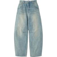 moussy 2025美式复古弯刀牛仔裤阔腿裤女010ISS11-2181 111浅蓝色 M