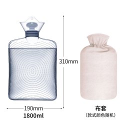 三朴 samply 注水热水袋大号1800ml热敷肚子灌水暖水袋暖手