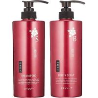 日本熊野油脂山茶精油无硅椿油控油保湿男女洗发水沐浴露套装2瓶