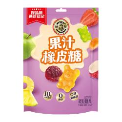 徐福记 糖果果汁橡皮糖混合口味袋装180g添加果汁独立装请避光存储
