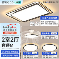 HP/惠普灯具客厅主灯吸顶灯现代简约大气全屋套餐灯具组合 4灯-110CM智控客厅灯/两室两厅-风扇灯 多种色温 餐厅 客厅 卧室