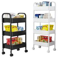 手推车置物架落地多层收纳架浴室带轮小推车多功能玩具零食收纳