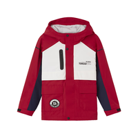 探路者（TOREAD） 儿童冲锋衣男女中大童装秋季加厚外套 朱雀红本白水手蓝 140