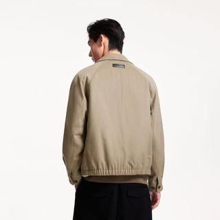 JACK&JONES 【LOGO皮标】春秋大衣男时尚舒适外套翻领直筒毛呢大衣男装
