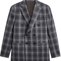 GXG 春秋GXG男装 黑白格金典双排扣西装男休闲商务单西外套上衣