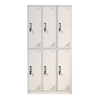 中伟彩色更衣柜铁皮柜员工储物柜带锁柜多门柜寄存包柜鞋柜浴室健身储存柜拆装六门黑边绿色