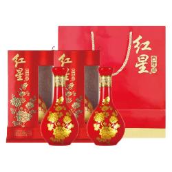 红星 二锅头 富贵花开 兼香型白酒 52度 500ml*2 双支装