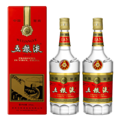 五粮液 普五第五代 晶质长城版 52度375ml*2瓶 出口版