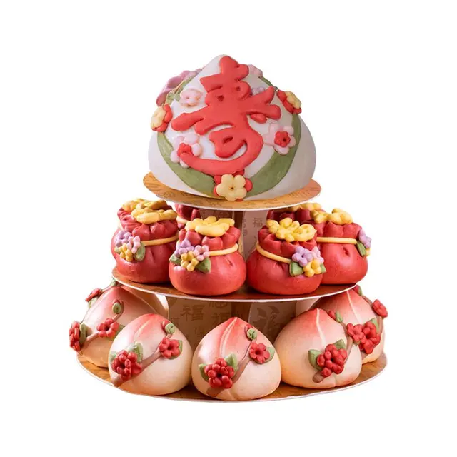 山东忆胶东花饽饽老人祝寿寿桃花馍馒头礼盒福袋寿礼