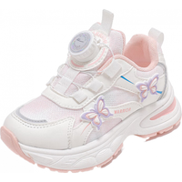 回力童鞋女童跑步鞋2025春夏季透气公主鞋时尚儿童运动鞋 白粉 29 内长约18.4cm