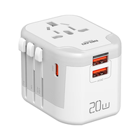德力西(DELIXI)PD20W快充全球通用转换插头/插座转换器 多国旅行英国新加坡香港欧洲 英标欧标美标澳标日本适用