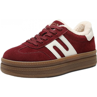 百丽（Belle）跑道板栗德训鞋女2026春季商场款厚底休闲板鞋E9Z1DAM6 红色-绒里 37