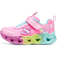 Skechers斯凯奇女童闪灯鞋小童魔术贴学步鞋宝宝鞋子公主鞋童鞋302684N 302684N-LVMT薰衣草色/多彩色