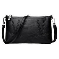 洛仕黛琪包包2023时尚百搭中年斜挎包秋冬软皮压花女士单肩包小包 黑色