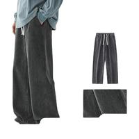 viishow美式复古基础百搭大码休闲长牛仔裤男士潮牌ins百搭直筒宽松阔腿 黑灰 S