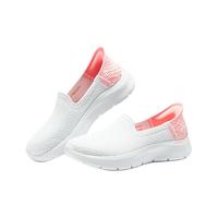 斯凯奇(Skechers)软底健步鞋休闲鞋网面鞋夏季透气124829 白色/粉色/WPK 35