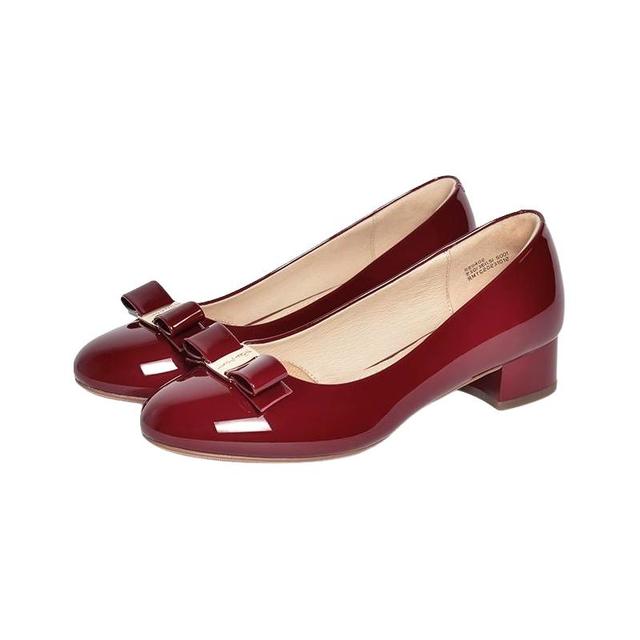reemoor 方扣婚鞋2025年春季软底漆皮单鞋舒适气质跟鞋女