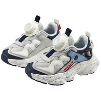 迷你巴拉 MINI BALA 童鞋儿童运动鞋24春男女童旋转扣网面透气耐磨休闲跑步鞋 灰/蓝 30码 脚长17.7-18.2cm