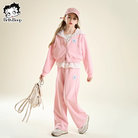 百亿补贴：贝蒂 女童春秋连帽双开外套裤子套装2025年儿童中大童休闲两件套
