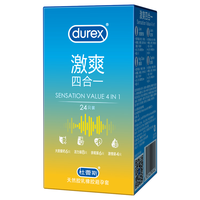 durex 杜蕾斯 激爽四合一安全套(大胆爱吧6只+活力装8只+亲昵装6只+激情装4只) 24只