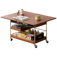 MUU岛台餐桌一体可伸缩小户型家用多功能储物岩板中岛台吧台柜餐边柜