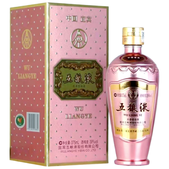 WULIANGYE 五粮液玫瑰金39%vol 浓香型白酒375ml 单瓶装【报价价格评测