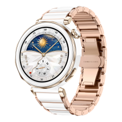 华为 运动智能 智能手表 陶瓷白金色表带  陶瓷表带 冰川白 白色 42mm