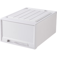 互动空间(HDKJ)收纳柜抽屉式储物柜子衣物整理箱透明塑料家用加厚内衣收纳盒衣柜 白色 70L(深53宽44高30)