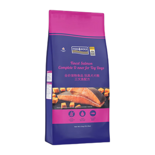 FISH4PETS狗粮无谷天然全期三文鱼配方泰迪贵宾比熊柯基小型成犬幼犬通用型 fish4dogs玩具犬6KG（小颗粒）