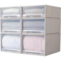 Jeko&Jeko 特大号收纳箱抽屉式收纳盒衣柜整理神器衣服储物箱宝宝衣柜 A款 69L【53*44*30cm】3个装