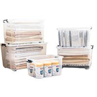 禧天龙（Citylong）加厚透明收纳箱搬家整理箱衣服玩具收纳整理箱杂物储物箱 【高透】60升 带滑轮 透明色【59.8*44*35.8cm】带滑轮