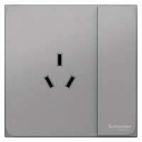 Schneider Electric 施耐德电气 皓呈系列 A3T15_10S_PG_C1 一开三孔10A插座 薄雾灰