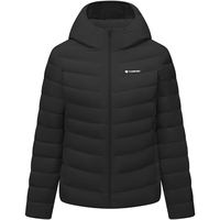 坦博尔轻薄羽绒服女短款连帽秋冬保暖女士外套TB5330238A 黑色 180 2XL (180)