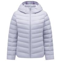 坦博尔轻薄羽绒服女短款连帽秋冬保暖女士外套TB5330238A 冰蓝紫 180 2XL (180)