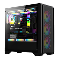 Huntkey 航嘉 GX750A掠夺者黑色游戏机箱（精致铁网/钢玻侧板/360水冷/12风扇位/ATX主板/40系显卡）