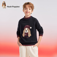 暇步士（Hush Puppies）童装儿童男女大童2025冬季圣诞系列云端棉感温柔呵护套头线衣 藏蓝 150 cm
