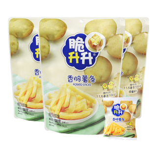 脆升升薯条 原薯鲜切休闲小吃零食 原味3包组合装300g（原味100g*3）