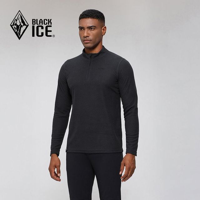 黑冰 户外运动抓绒衣秋冬保暖防风抗静电半拉链抓绒衣