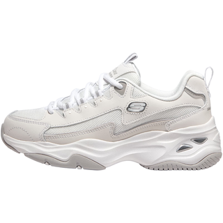 SKECHERS 斯凯奇 女鞋秋冬熊猫鞋复古厚底缓震老爹鞋黑色时尚休闲运动鞋子百搭