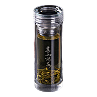 红铁普 高山流水水晶双层玻璃杯 便携高档商务玻璃杯 杯 360毫升 高山流水(银圈)