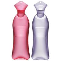 samply 三朴 热水袋注水暖手宝暖宝宝暖肚子暖脚850ml 配羊羔绒布套小蛮腰蓝