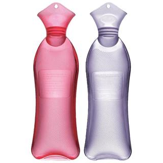 samply 三朴 热水袋注水暖手宝暖宝宝暖肚子暖脚850ml 配羊羔绒布套小蛮腰蓝